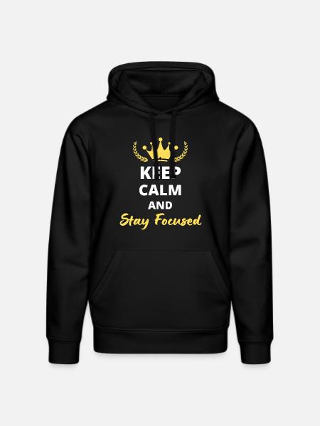 Keep Calm and Stay Focused - Stanley/Stella DRUMMER Unisex Organic Hoodie - black