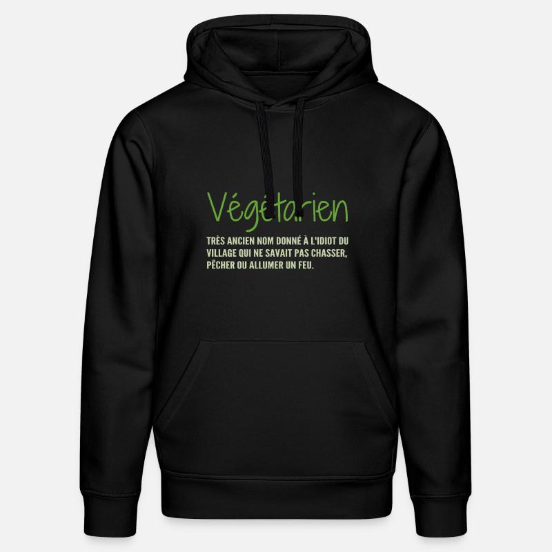 Définition Végétarien Humour - Sweat à capuche bio DRUMMER Stanley/Stella Unisexe - noir
