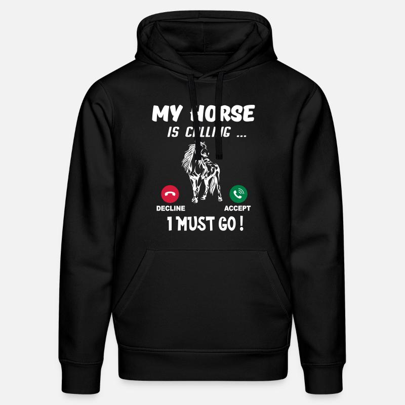 Pferd - Stanley/Stella Unisex Bio-Hoodie DRUMMER  - Schwarz