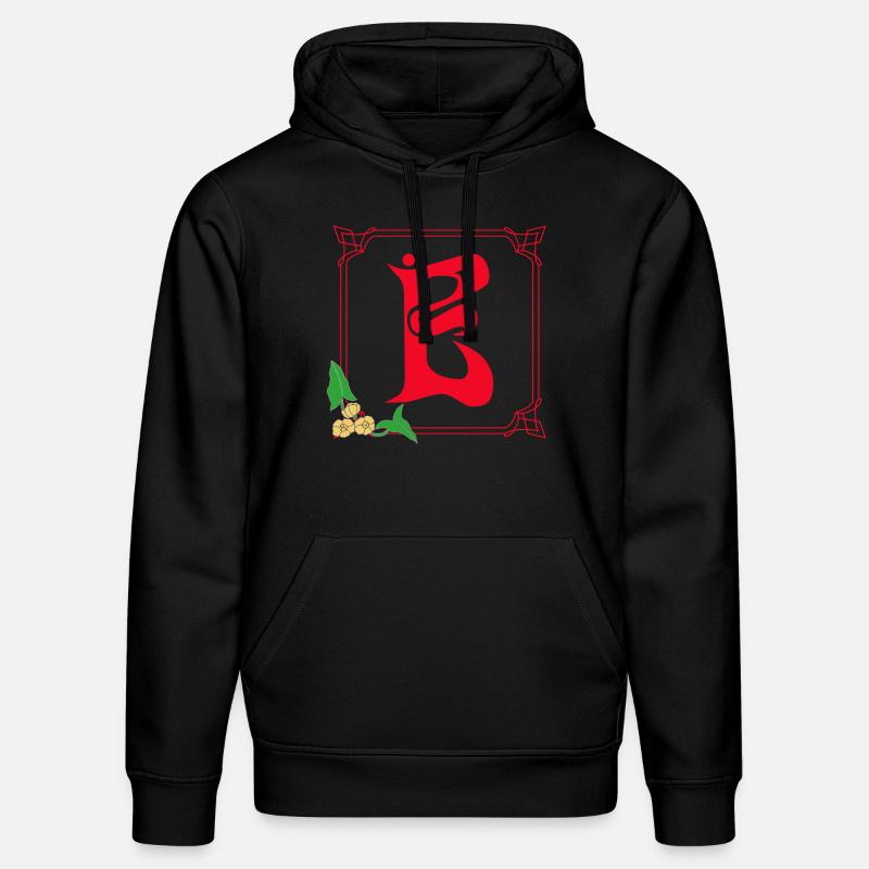 Art Nouveau E Rouge - Sweat à capuche bio DRUMMER Stanley/Stella Unisexe - noir