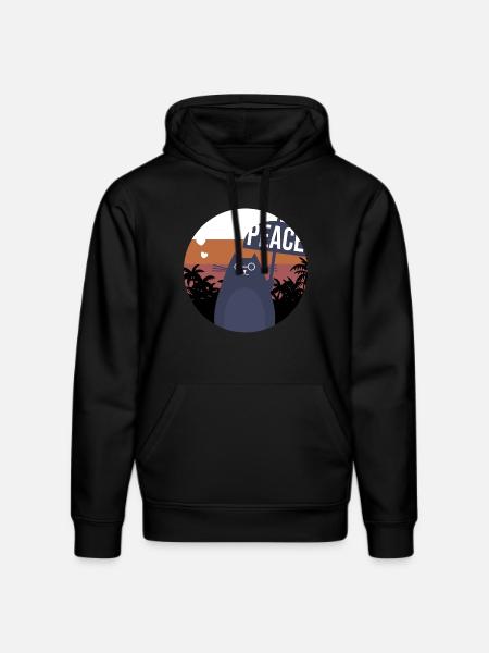 Black Cat for Peace - Stanley/Stella DRUMMER Unisex Organic Hoodie - black