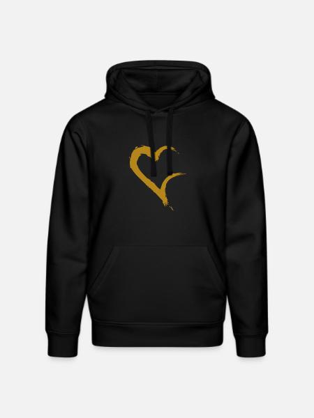 Heart open gold - Stanley/Stella DRUMMER Unisex Organic Hoodie - black