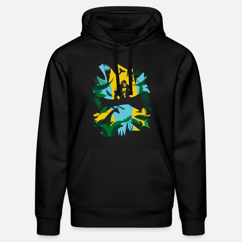 Gorille de la jungle - Sweat à capuche bio DRUMMER Stanley/Stella Unisexe - noir