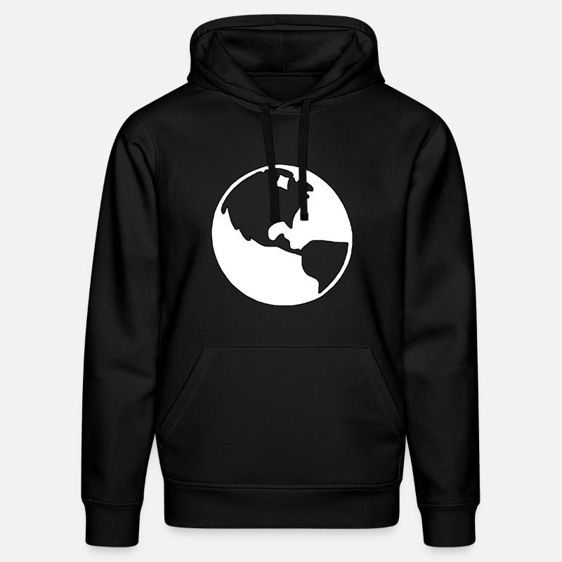 Silhouette du globe terrestre - Sweat à capuche bio DRUMMER Stanley/Stella Unisexe - noir