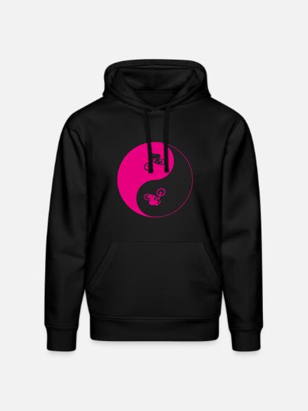 biken - yin yang - Stanley/Stella Unisex Bio-Hoodie DRUMMER  - Schwarz