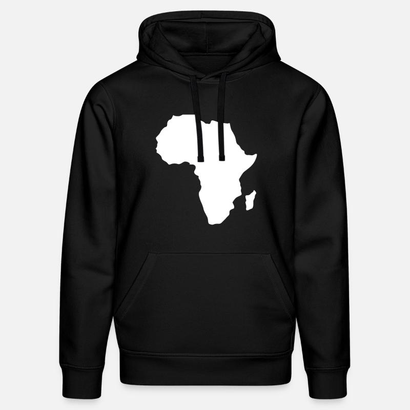 Afrique continent carte blanc - Sweat à capuche bio DRUMMER Stanley/Stella Unisexe - noir