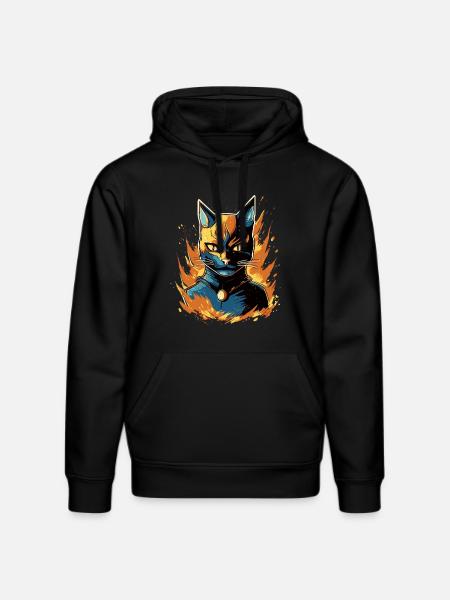 Superpfoten im Einsatz: Superkatze - Stanley/Stella Unisex Bio-Hoodie DRUMMER - Schwarz