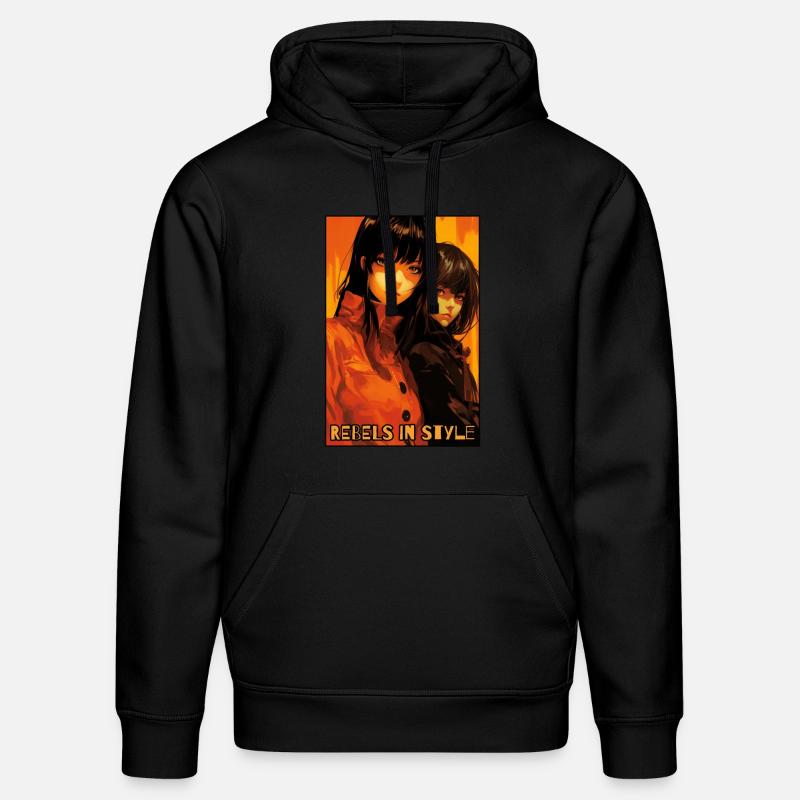 Rebellen mit Stil: Anime-Mädchen - Stanley/Stella Unisex Bio-Hoodie DRUMMER - Schwarz