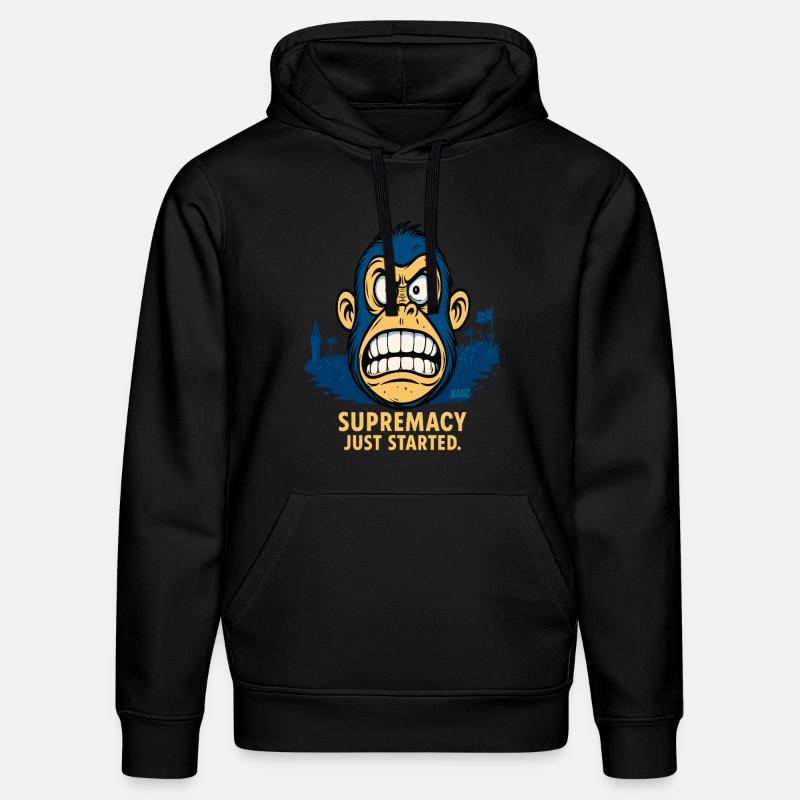 Wütender Affe mit Menschenmenge - Stanley/Stella Unisex Bio-Hoodie DRUMMER  - Schwarz