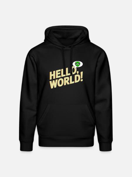 Verspieltes Alien Hello World Design - Stanley/Stella Unisex Bio-Hoodie DRUMMER - Schwarz