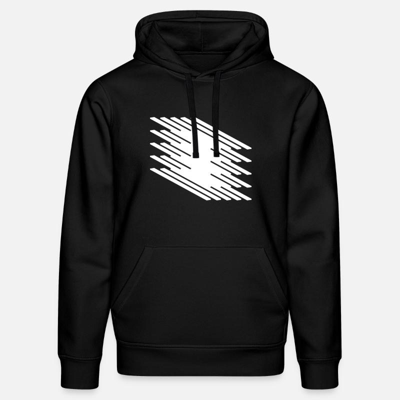 Abstraktes dynamisches Linienmuster - Stanley/Stella Unisex Bio-Hoodie DRUMMER  - Schwarz