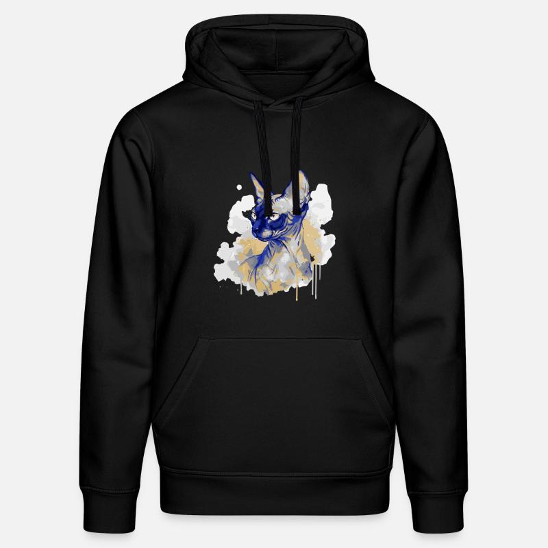 Sphynx Katzenkunst Aquarell - Stanley/Stella Unisex Bio-Hoodie DRUMMER  - Schwarz