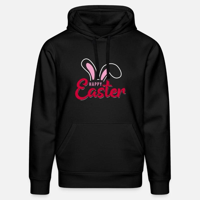 Happy Easter Bunny Scripture - Stanley/Stella DRUMMER Unisex Organic Hoodie - black