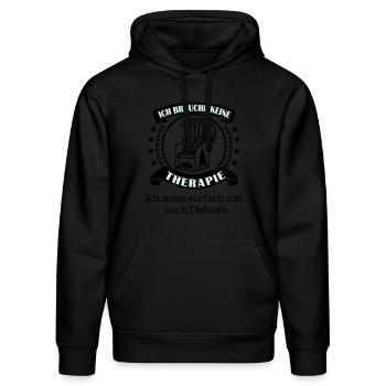 Cuxhaven Duhnen - Stanley/Stella Unisex Bio-Hoodie DRUMMER  - Schwarz - Vorne - Marisol (170cm) & Nik (191cm)