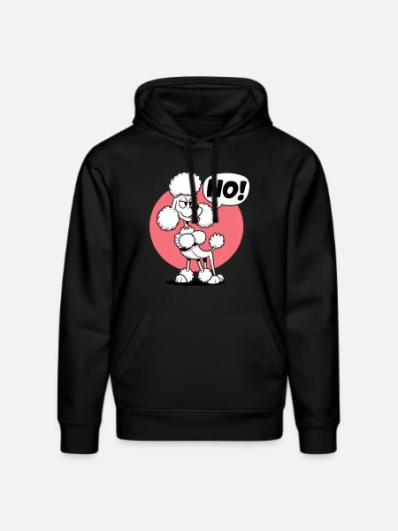 Poodle saying "No! - Stanley/Stella DRUMMER Unisex Organic Hoodie - black