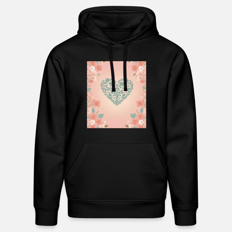 Coeur de fleur - Sweat à capuche bio DRUMMER Stanley/Stella Unisexe - noir