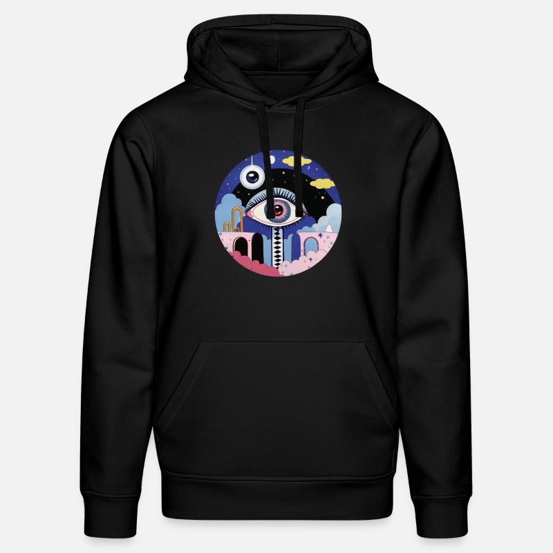 Œil psychédélique - Sweat à capuche bio DRUMMER Stanley/Stella Unisexe - noir