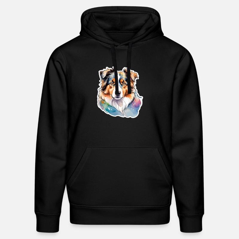 Berger Australien Aquarelles - Sweat à capuche bio DRUMMER Stanley/Stella Unisexe - noir