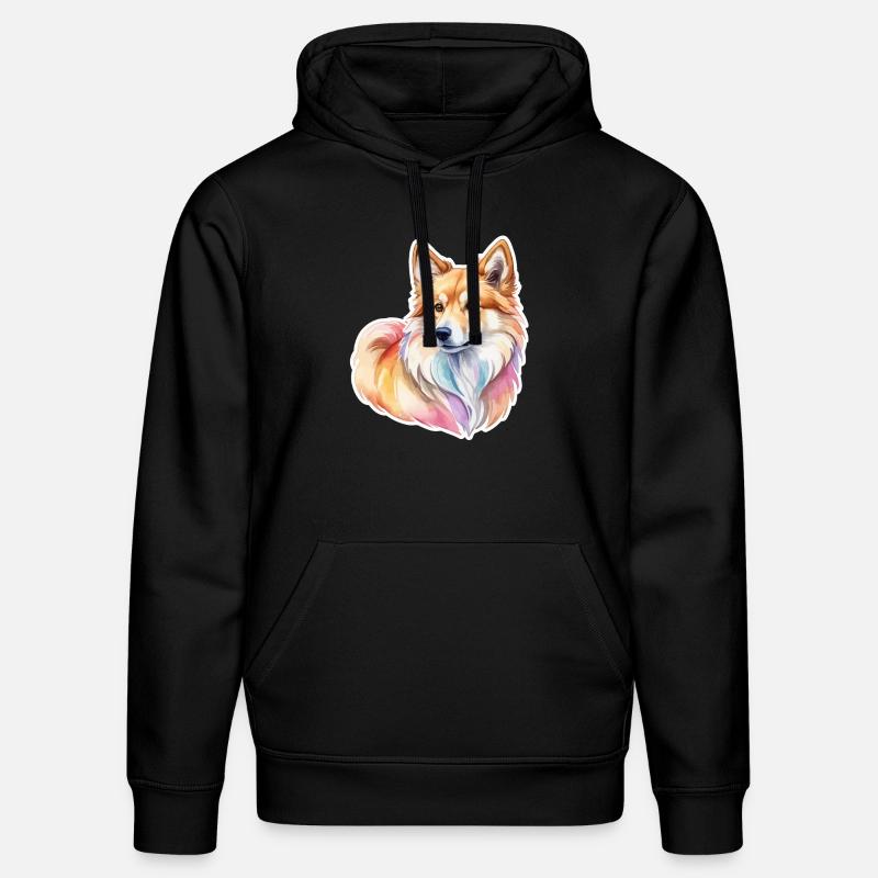 Chien islandais Aquarelles - Sweat à capuche bio DRUMMER Stanley/Stella Unisexe - noir