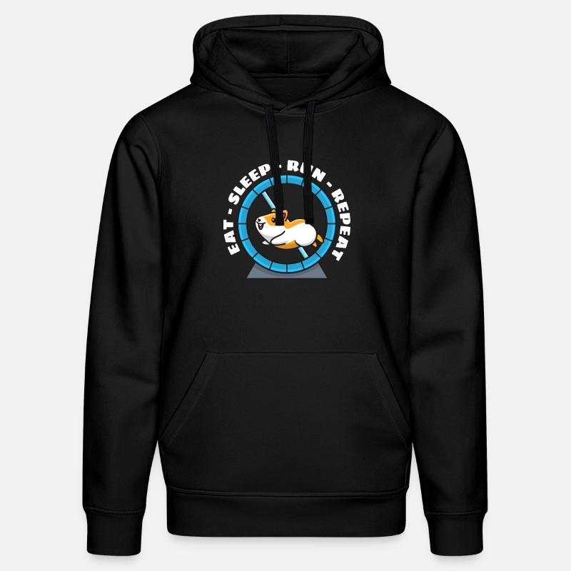 Hamster Eat Sleep Run Repeat - Stanley/Stella Unisex Bio-Hoodie DRUMMER - Schwarz