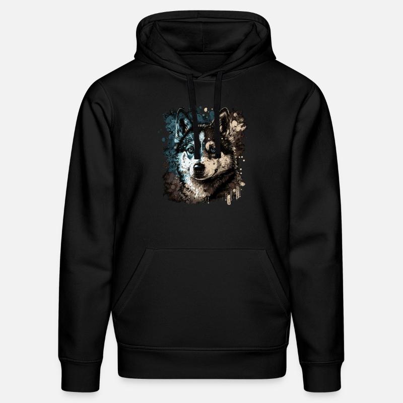 Chien husky - Sweat à capuche bio DRUMMER Stanley/Stella Unisexe - noir