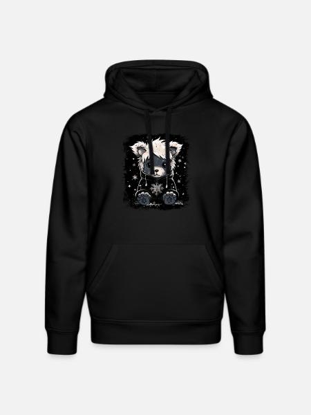 Cute Emo Teddy Bear - Stanley/Stella DRUMMER Unisex Organic Hoodie - black
