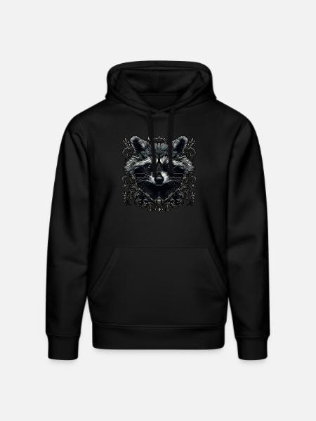 Raccoon - Stanley/Stella DRUMMER Unisex Organic Hoodie - black