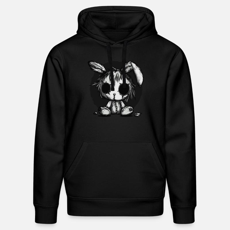 Mignon lapin effrayant - Sweat à capuche bio DRUMMER Stanley/Stella Unisexe - noir