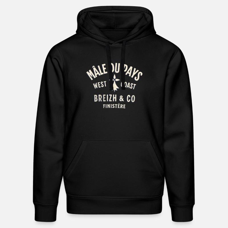 Mâle du Pays Breizh Co - Sweat à capuche bio DRUMMER Stanley/Stella Unisexe - noir
