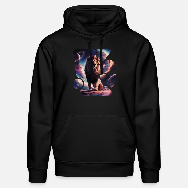 Lion de l’espace - Sweat à capuche bio DRUMMER Stanley/Stella Unisexe - noir