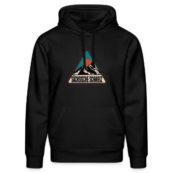 Sächsische Schweiz - Stanley/Stella Unisex Bio-Hoodie DRUMMER  - Schwarz - Vorne - Marisol (170cm) & Nik (191cm)