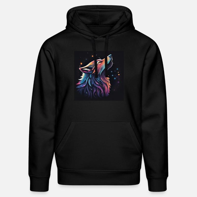 Loup de la galaxie - Sweat à capuche bio DRUMMER Stanley/Stella Unisexe - noir