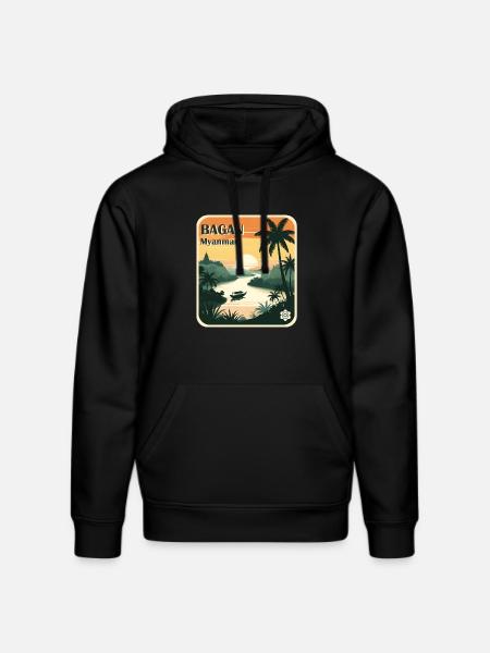 Bagan, Myanmar - Stanley/Stella DRUMMER Unisex Organic Hoodie - black