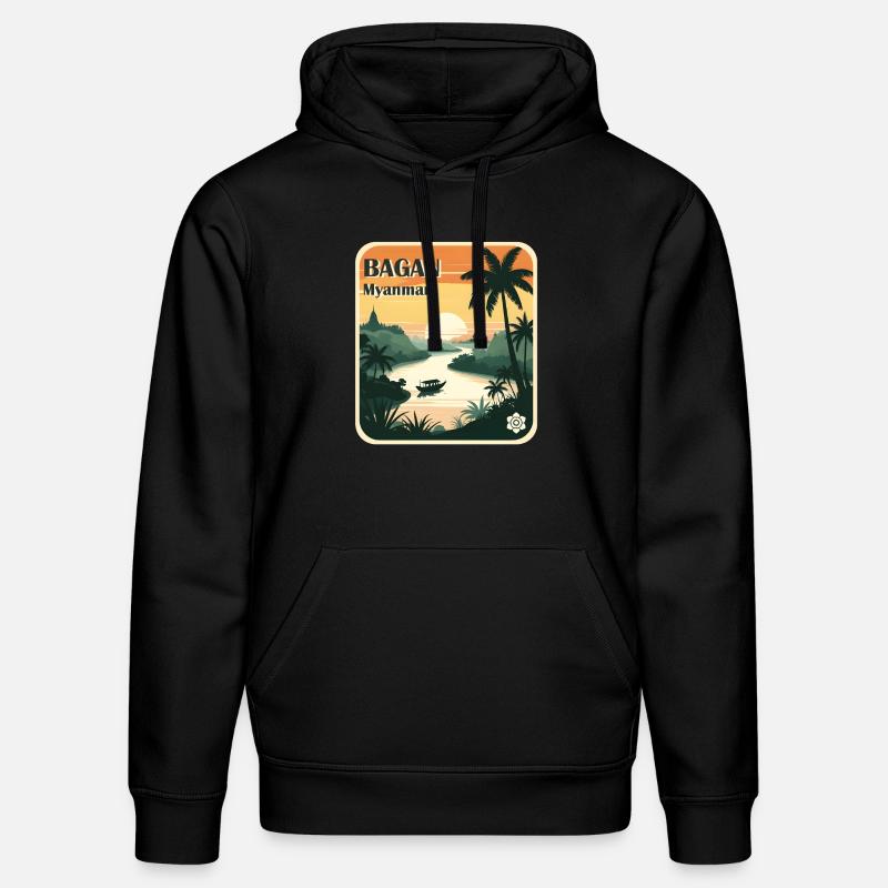 Bagan Myanmar - Stanley/Stella Unisex Bio-Hoodie DRUMMER  - Schwarz