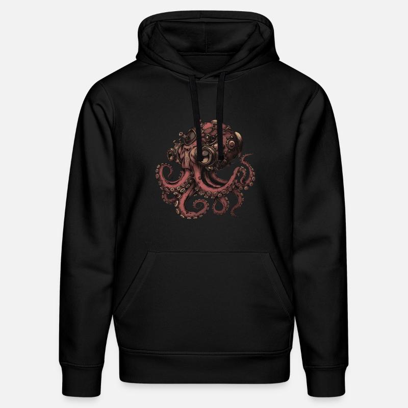 Steampunk Kraken - Sweat à capuche bio DRUMMER Stanley/Stella Unisexe - noir