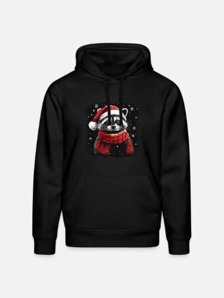 raton laveur de Noël - Sweat à capuche bio DRUMMER Stanley/Stella Unisexe - noir