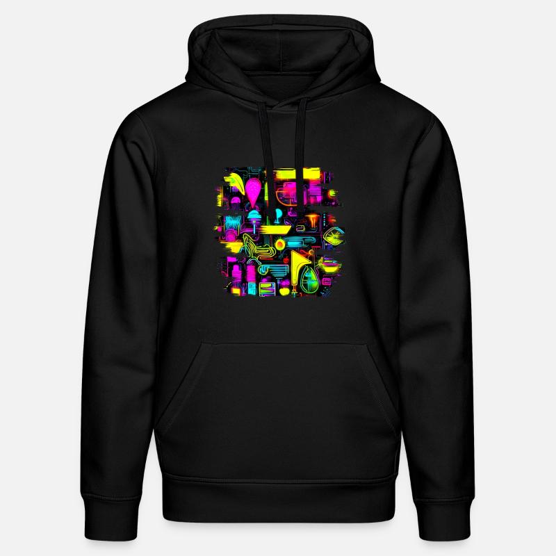 Neon Creative Cyberglow Modern Style - Stanley/Stella DRUMMER Unisex Organic Hoodie - black