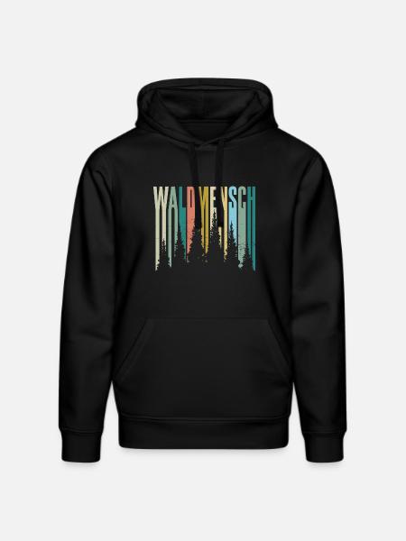 Waldmensch Farbpalette Waldsilhouetten - Stanley/Stella Unisex Bio-Hoodie DRUMMER - Schwarz