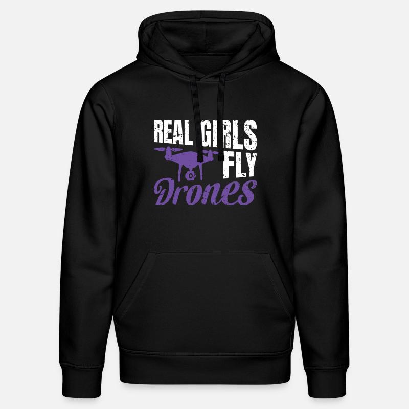 Real Girls fly Drones - Stanley/Stella Unisex Bio-Hoodie DRUMMER - Schwarz