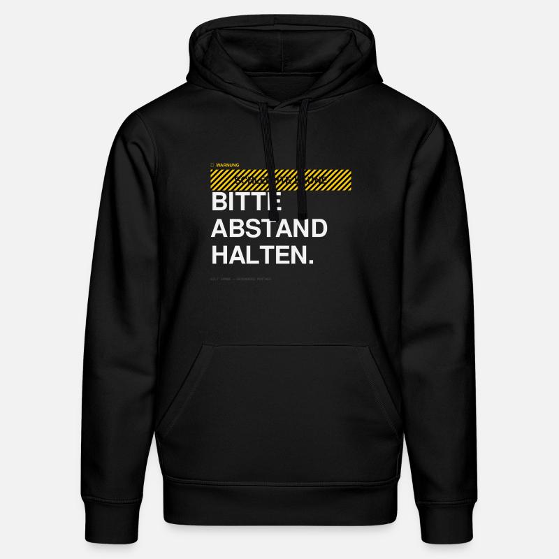 BITTE ABSTAND HALTEN Warnhinweis - Stanley/Stella Unisex Bio-Hoodie DRUMMER - Schwarz