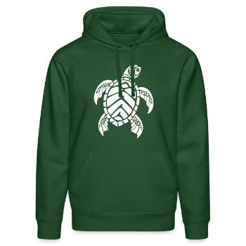 Meeresschildkröte - Stanley/Stella Unisex Bio-Hoodie DRUMMER  - Flaschengrün - Vorne - Liana (172cm) & Jaron (178cm)