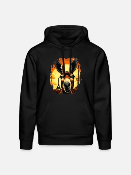 A donkey in Paris - Stanley/Stella DRUMMER Unisex Organic Hoodie - black