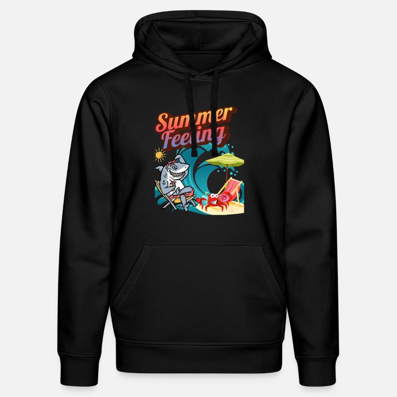 « Sensation d’été » - Sweat à capuche bio DRUMMER Stanley/Stella Unisexe - noir