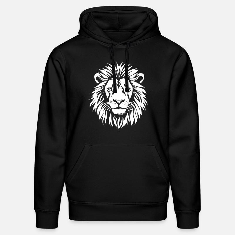 Visage de lion - Sweat à capuche bio DRUMMER Stanley/Stella Unisexe - noir