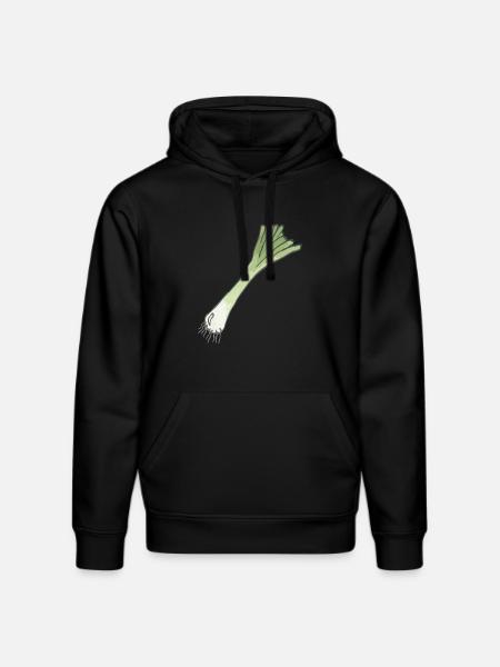 Leek onion with root - Stanley/Stella DRUMMER Unisex Organic Hoodie - black