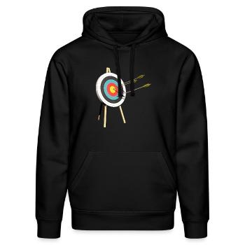 archery arrow bow crossbow target sports24 - Stanley/Stella DRUMMER Unisex Organic Hoodie - black - Front - Marisol (170cm) & Nik (191cm)