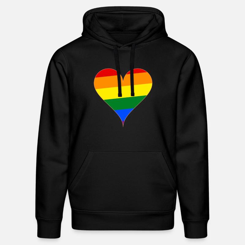cadeau drapeau arc-en-coeur - Sweat à capuche bio DRUMMER Stanley/Stella Unisexe - noir