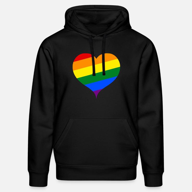Das Regenbogen-Herz ;) - Stanley/Stella Unisex Bio-Hoodie DRUMMER  - Schwarz