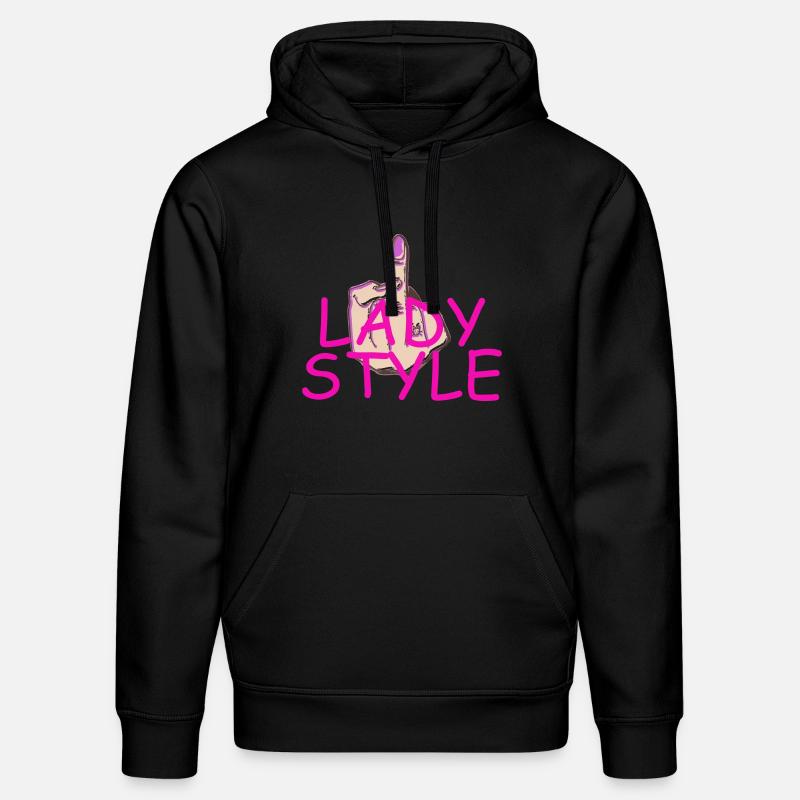 Doigt du milieu de style dame - Sweat à capuche bio DRUMMER Stanley/Stella Unisexe - noir