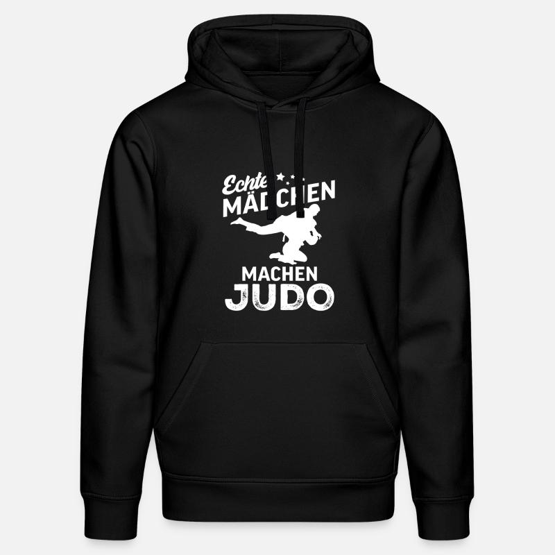 echte maedchen machen judo  - Stanley/Stella Unisex Bio-Hoodie DRUMMER  - Schwarz